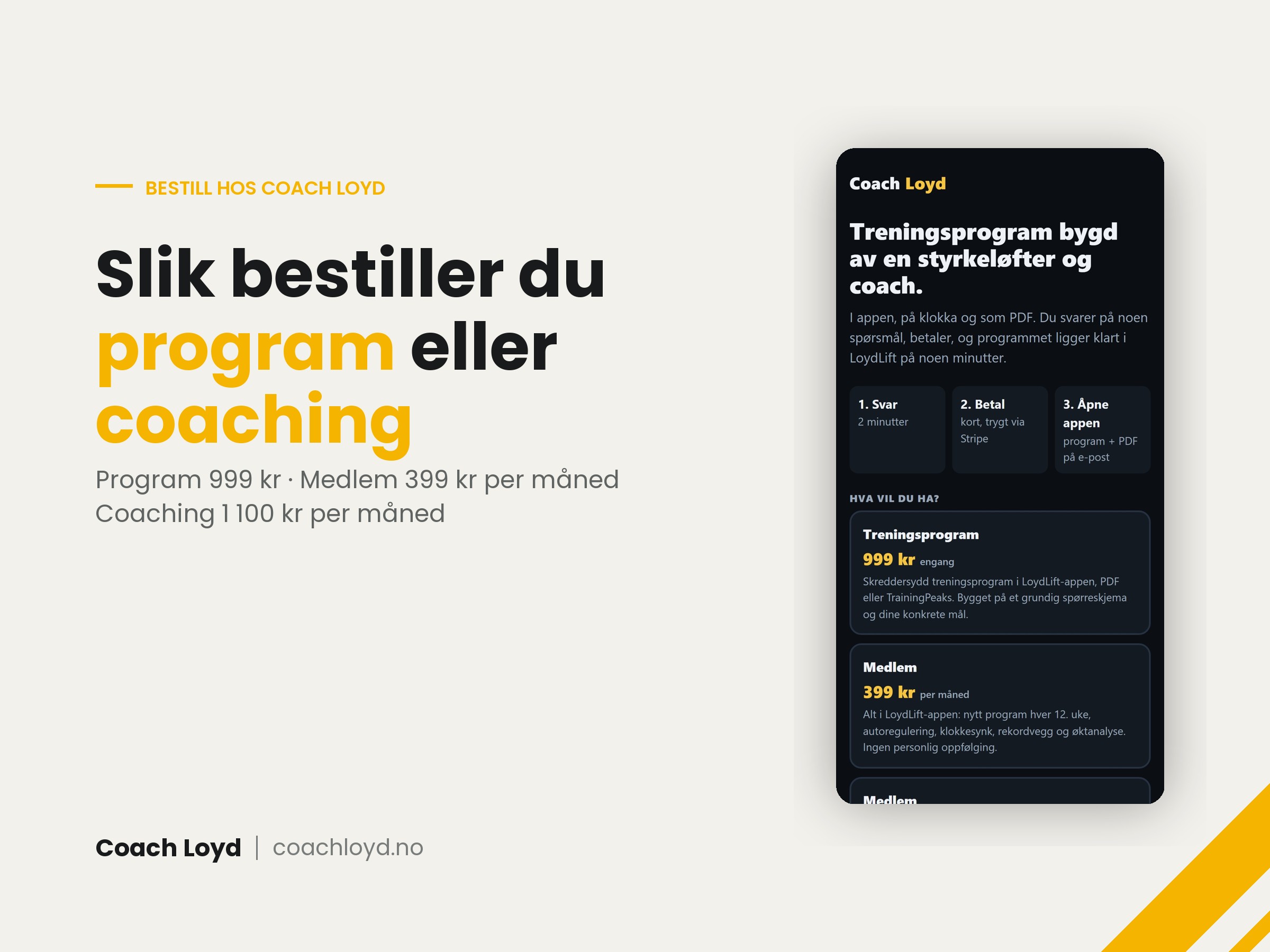 Bestillingssiden er live: slik kjøper du program, medlemskap eller coaching