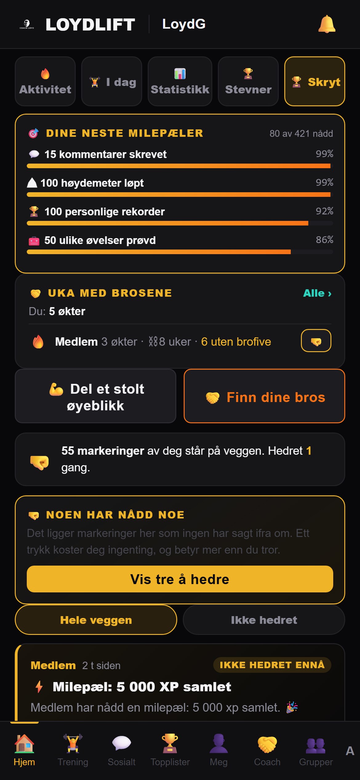 Milepælene i LoydLift
