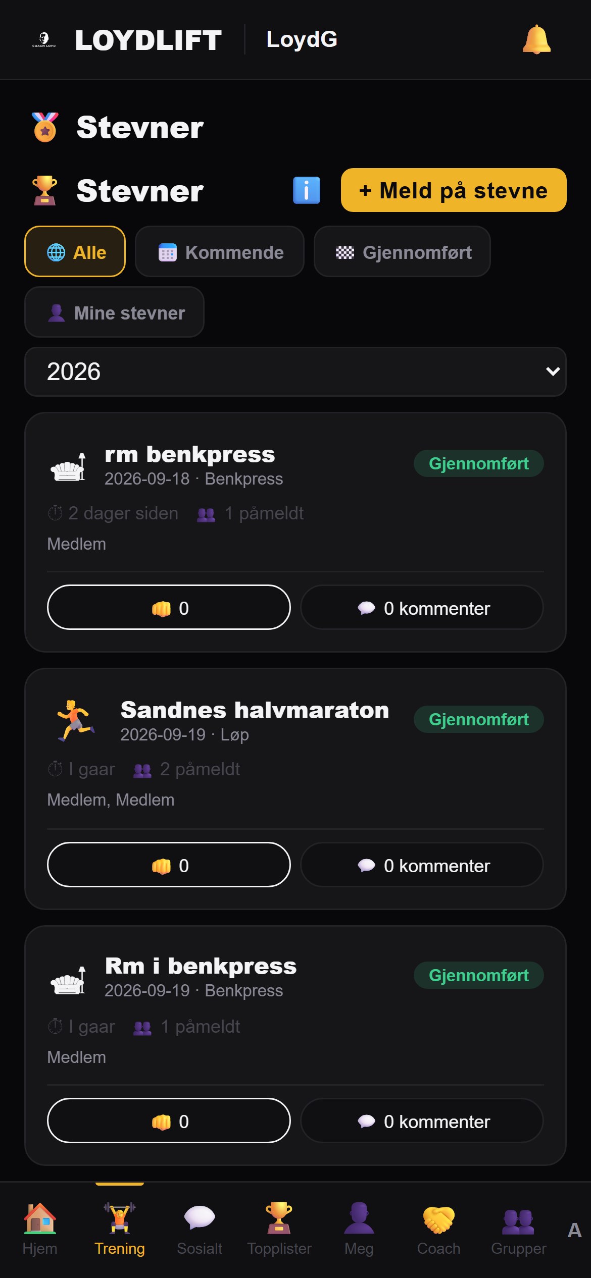 Stevnemodulen med grunnlag nå og stevnepers