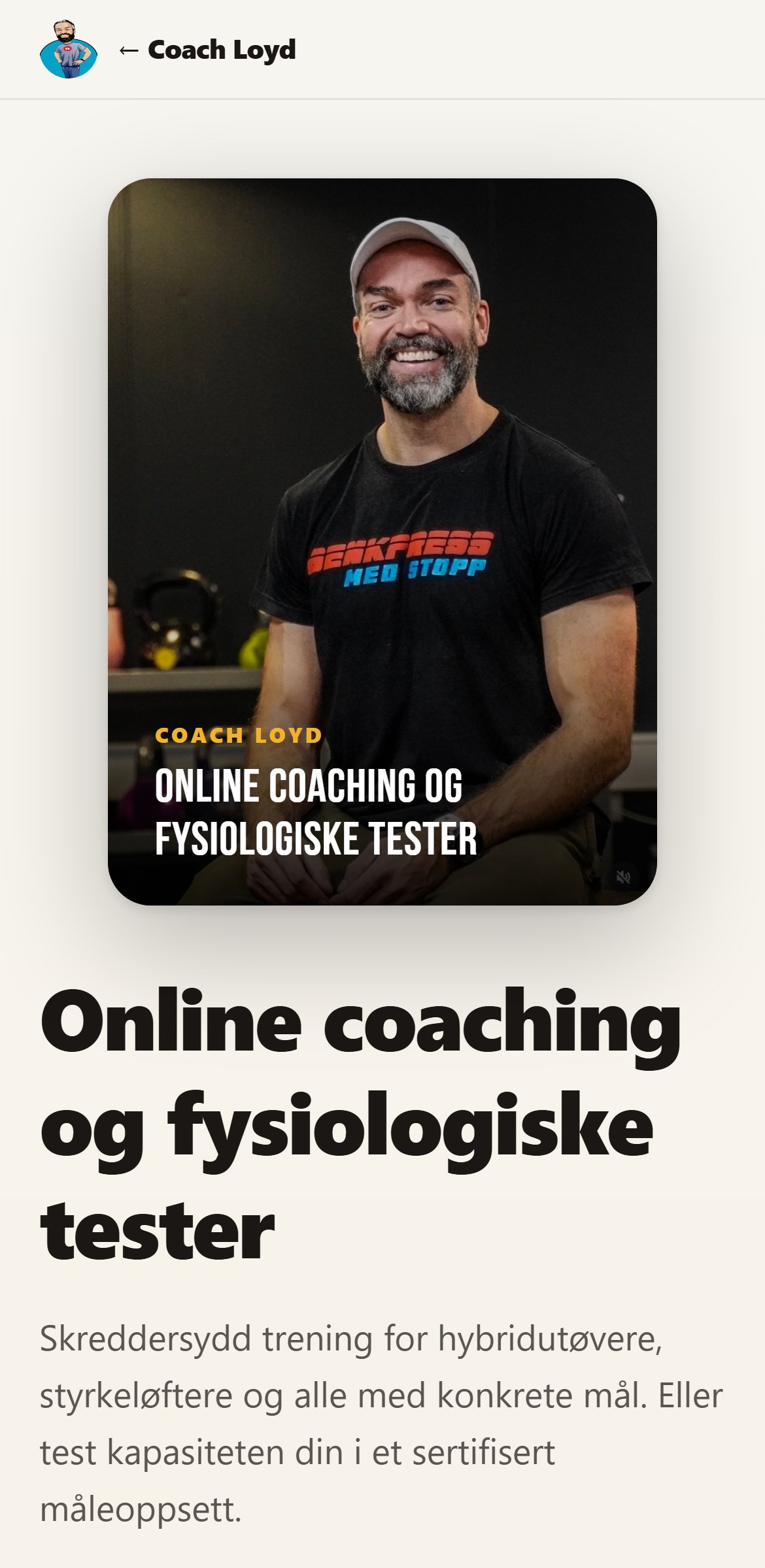 Tjenester og priser på loydlift.go.coachloyd.no