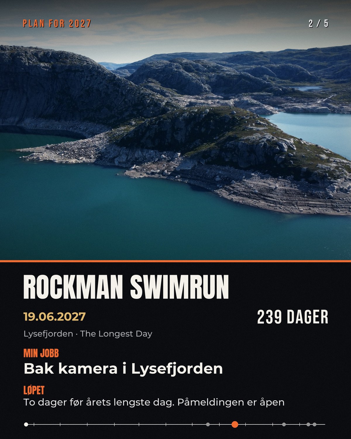 Lysefjorden sett fra lufta, Rockman Swimrun
