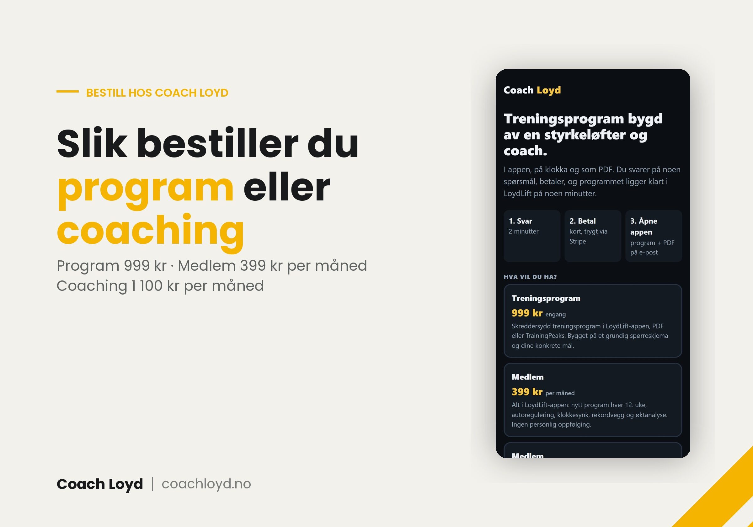 Bestillingssiden er live: slik kjøper du program, medlemskap eller coaching